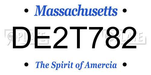 DE2T782 Massachusetts License Plate