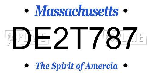 DE2T787 Massachusetts License Plate
