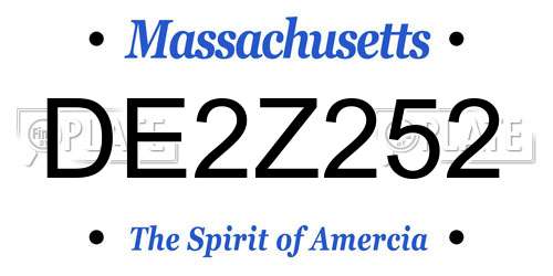 DE2Z252 Massachusetts License Plate