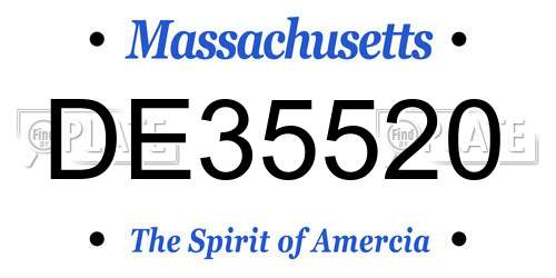 DE35520 Massachusetts License Plate