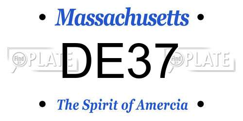 DE37 Massachusetts License Plate