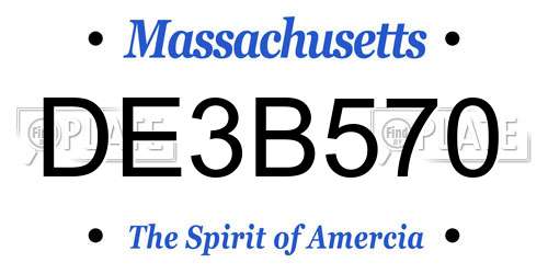 DE3B570 Massachusetts License Plate