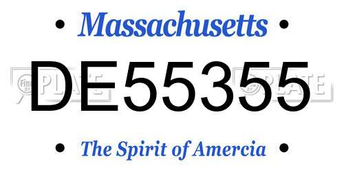DE55355 Massachusetts License Plate