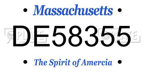 DE58355 Massachusetts License Plate