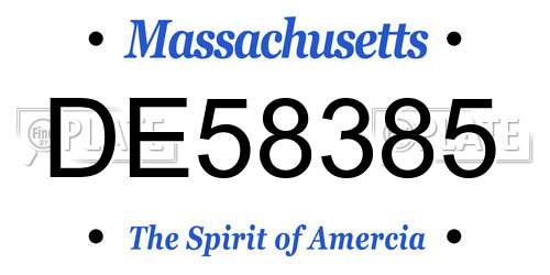 DE58385 Massachusetts License Plate