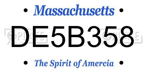 DE5B358 Massachusetts License Plate