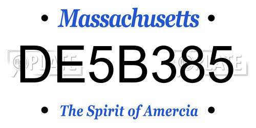 DE5B385 Massachusetts License Plate