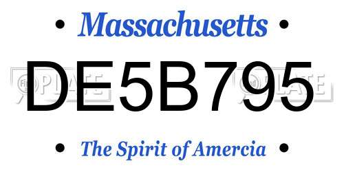 DE5B795 Massachusetts License Plate