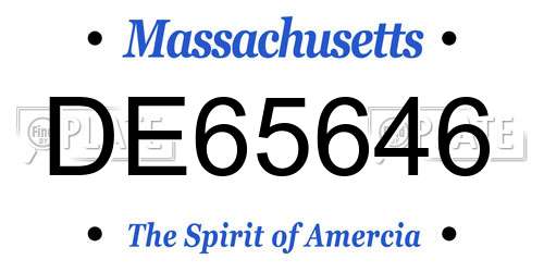 DE65646 Massachusetts License Plate