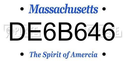 DE6B646 Massachusetts License Plate