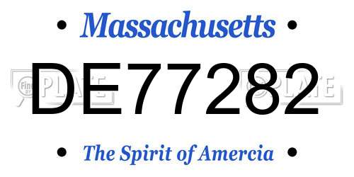 DE77282 Massachusetts License Plate