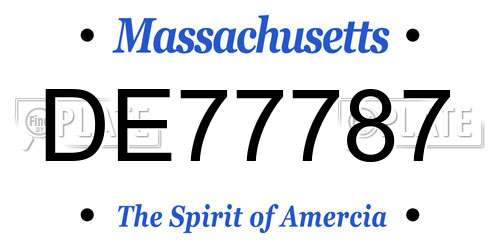 DE77787 Massachusetts License Plate