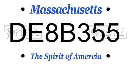DE8B355 Massachusetts License Plate