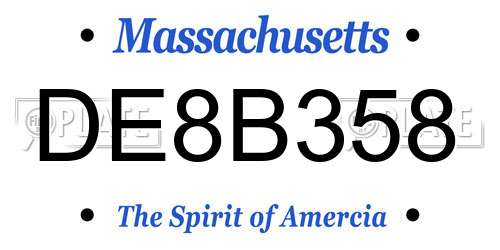 DE8B358 Massachusetts License Plate