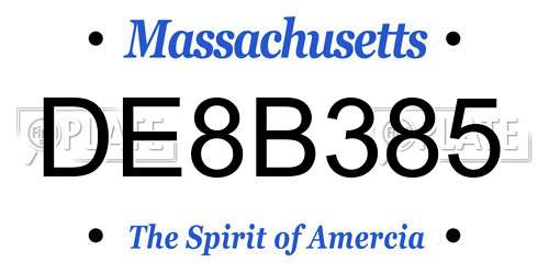 DE8B385 Massachusetts License Plate