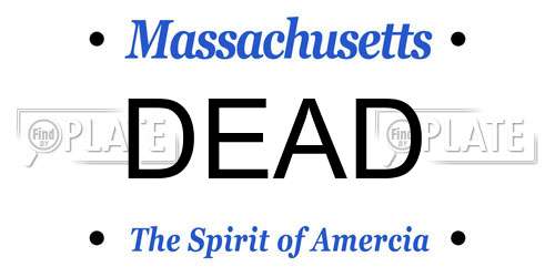 DEAD Massachusetts License Plate