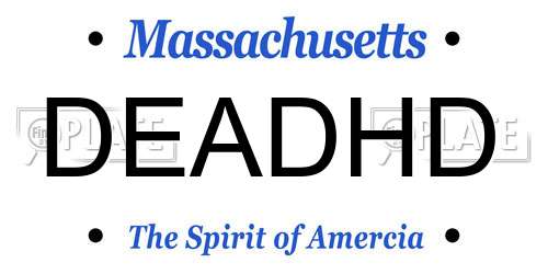 DEADHD Massachusetts License Plate