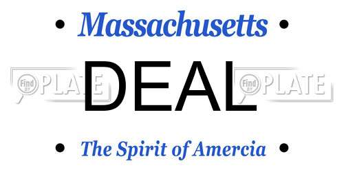 DEAL Massachusetts License Plate