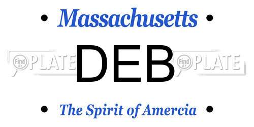DEB Massachusetts License Plate