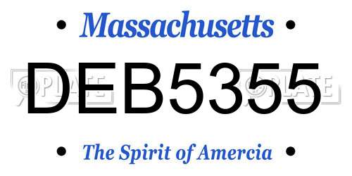 DEB5355 Massachusetts License Plate