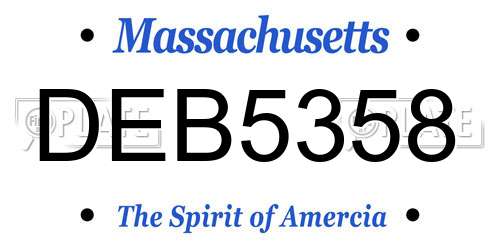 DEB5358 Massachusetts License Plate