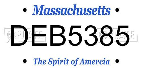 DEB5385 Massachusetts License Plate