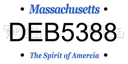 DEB5388 Massachusetts License Plate