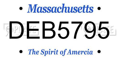 DEB5795 Massachusetts License Plate