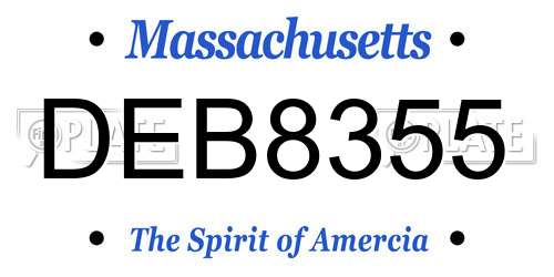 DEB8355 Massachusetts License Plate