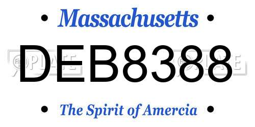 DEB8388 Massachusetts License Plate