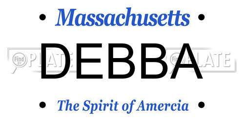 DEBBA Massachusetts License Plate