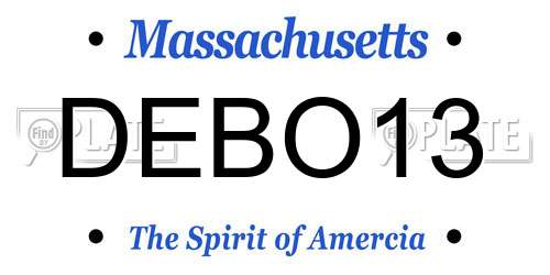 DEBO13 Massachusetts License Plate