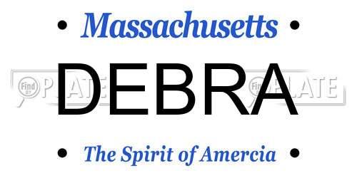 DEBRA Massachusetts License Plate