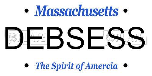 DEBSESS Massachusetts License Plate