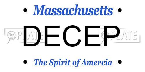 DECEP Massachusetts License Plate