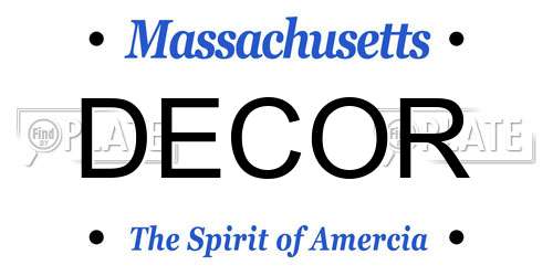DECOR Massachusetts License Plate