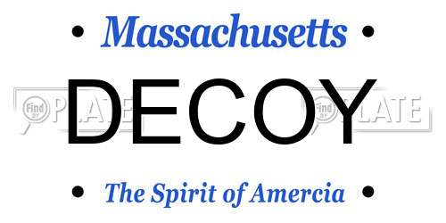 DECOY Massachusetts License Plate