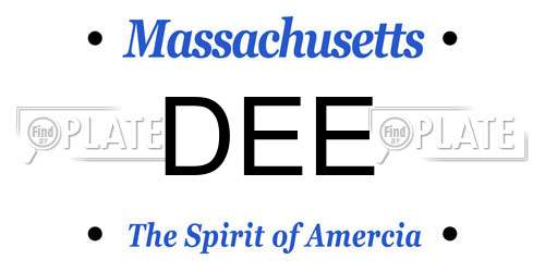 DEE Massachusetts License Plate
