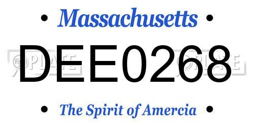 DEE0268 Massachusetts License Plate