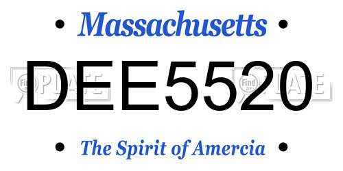 DEE5520 Massachusetts License Plate