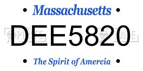 DEE5820 Massachusetts License Plate