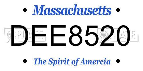 DEE8520 Massachusetts License Plate