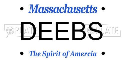 DEEBS Massachusetts License Plate