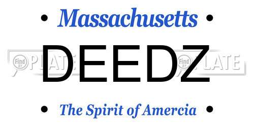 DEEDZ Massachusetts License Plate