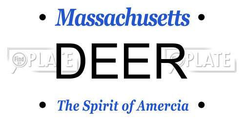 DEER Massachusetts License Plate