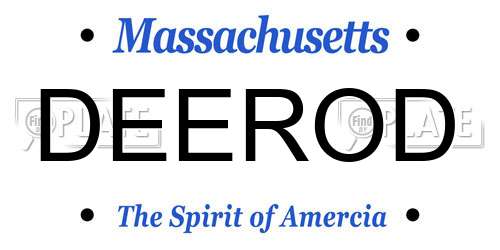 DEEROD Massachusetts License Plate