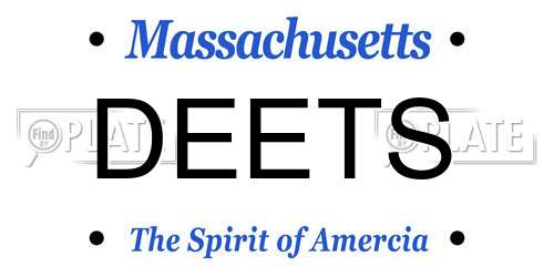 DEETS Massachusetts License Plate