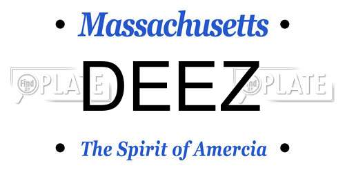 DEEZ Massachusetts License Plate