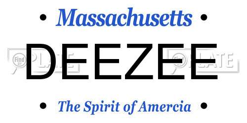 DEEZEE Massachusetts License Plate