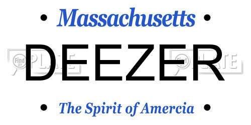 DEEZER Massachusetts License Plate